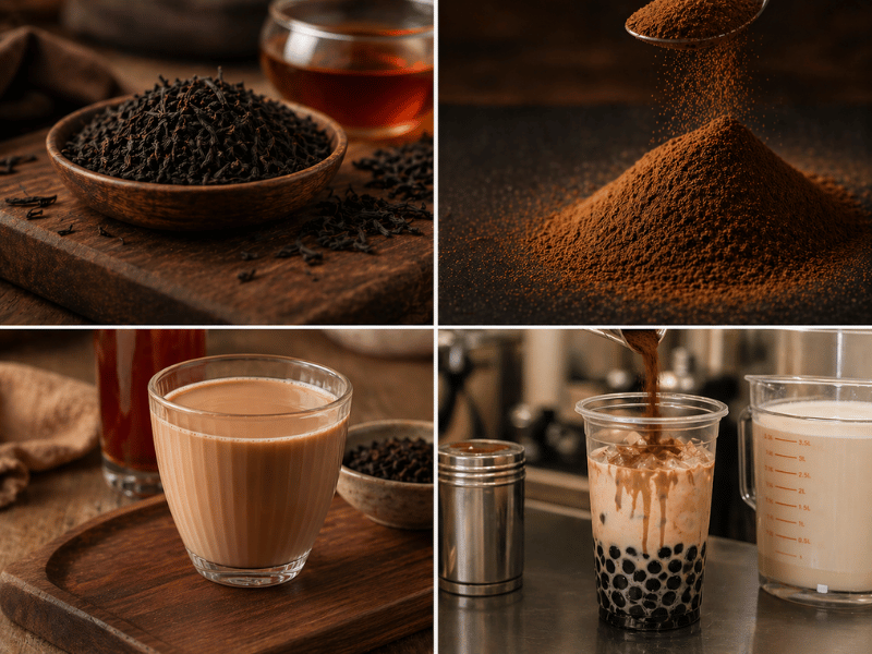 black tea powder application milk tea powder bubble tea drinks and instant tea powder uses
