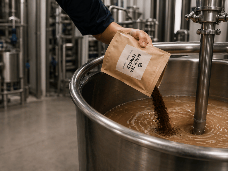 black tea powder production mixing tank industrial beverage ingredient processing