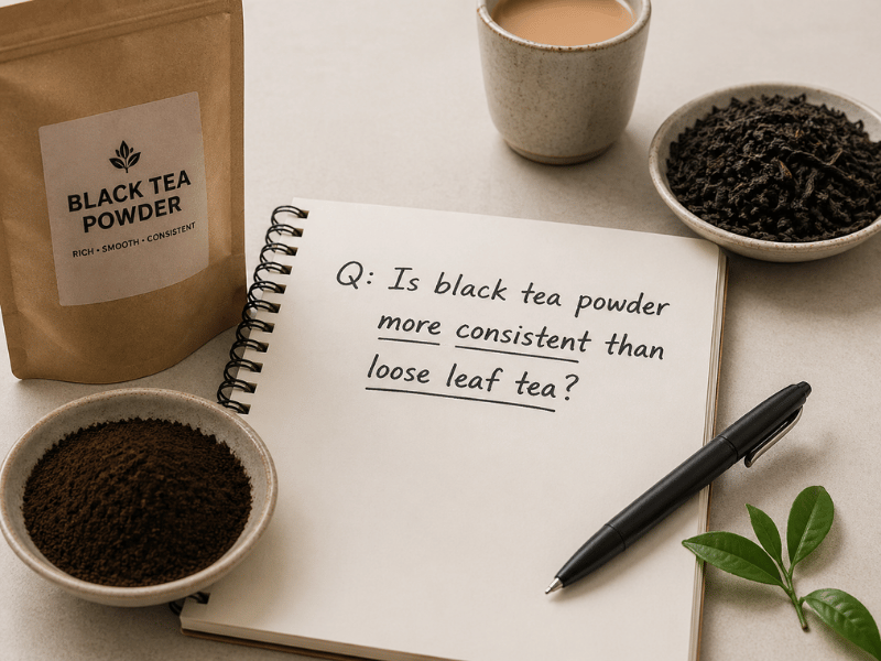 black tea powder vs loose leaf tea consistency comparison tea powder benefits