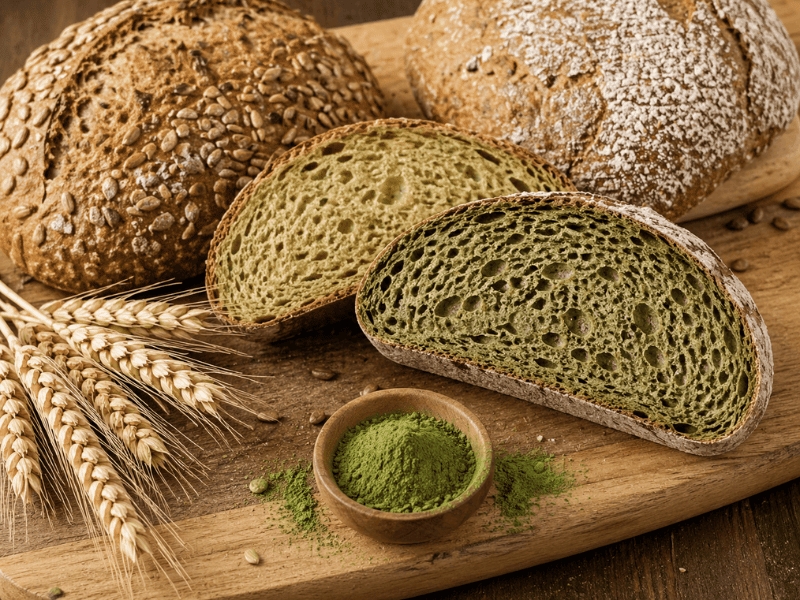Matcha bread showing bakery application of matcha powder in baked goods