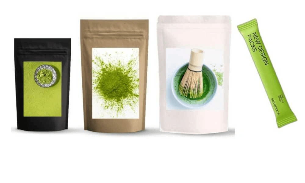 Matcha Packaging Variety - Premium Bulk Matcha Powder Supplier from China. Various matcha powder packaging formats including pouch and stick packs for OEM supply