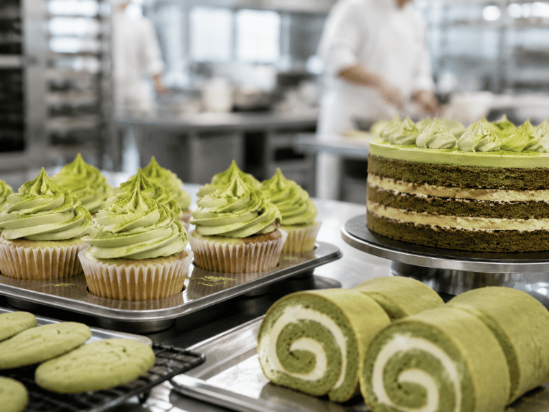 Matcha roll cakes and desserts — culinary showcase