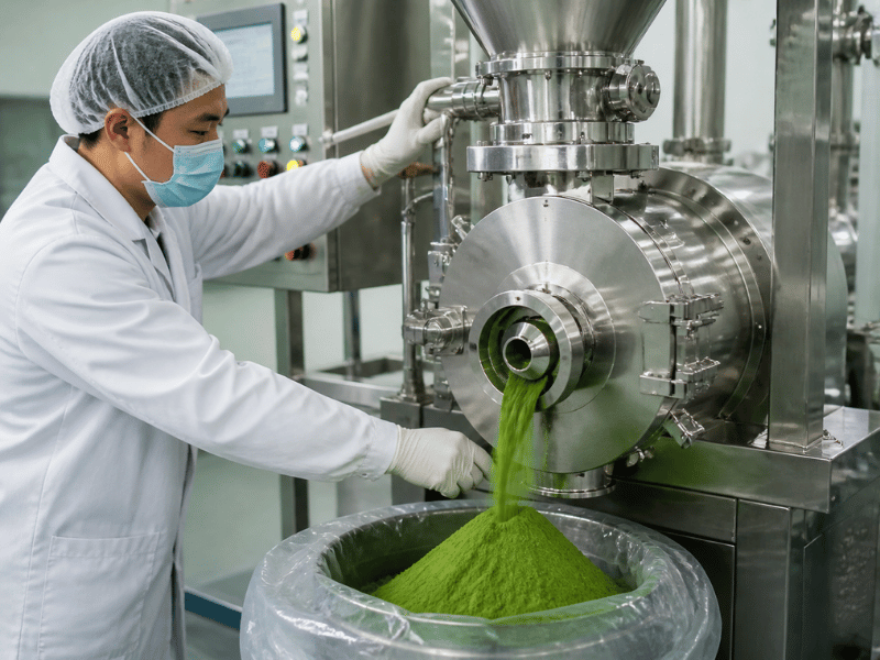 industrial green tea powder processing machine — commercial production