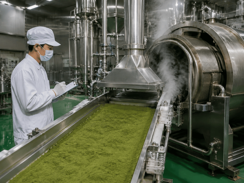 Automated matcha powder production line — industrial facility