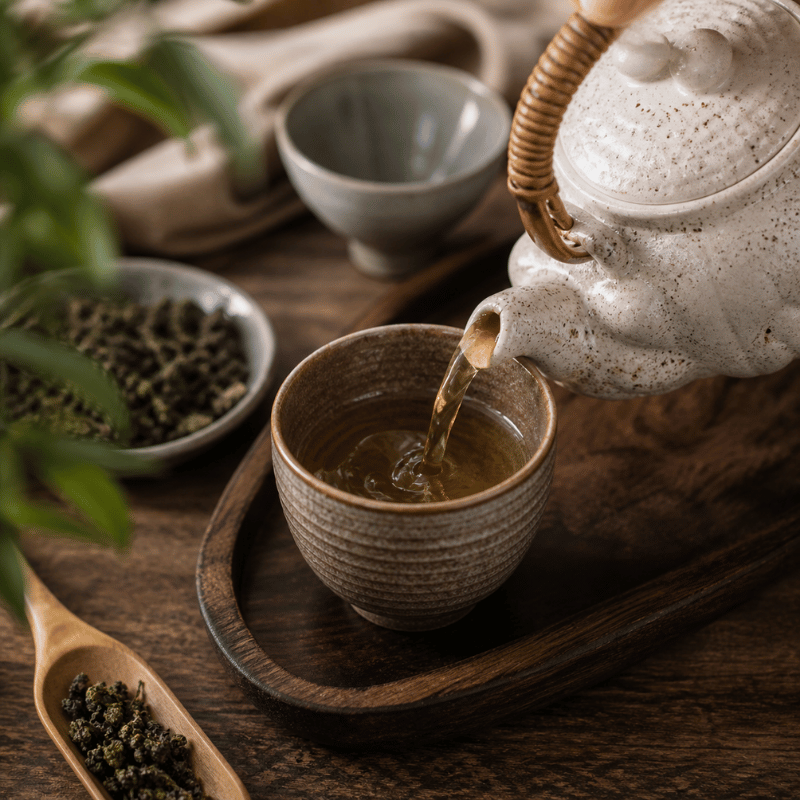 oolong tea brewing process traditional tea preparation hot tea pouring