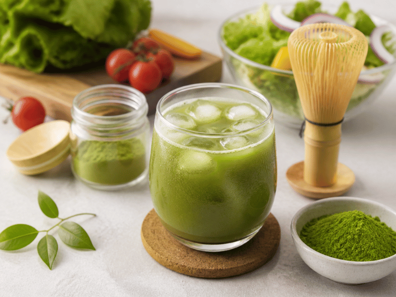 warehouse storing pallets of green tea powder ready for shipment — commercial logistics
