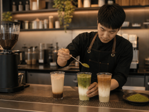 bubble tea shop oolong drinks production multiple cups preparation